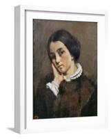 Portrait of Zelie Courbet 1846-Gustave Courbet-Framed Giclee Print