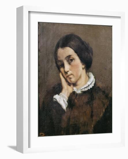 Portrait of Zelie Courbet 1846-Gustave Courbet-Framed Giclee Print