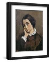 Portrait of Zelie Courbet 1846-Gustave Courbet-Framed Premium Giclee Print