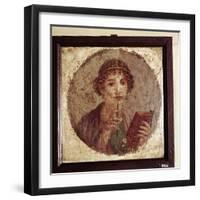 Portrait painting of Sappho, Pompeii, Italy. Artist: Unknown-Unknown-Framed Giclee Print