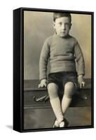 Portrait Photo of a Young Boy-null-Framed Stretched Canvas