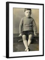 Portrait Photo of a Young Boy-null-Framed Photographic Print