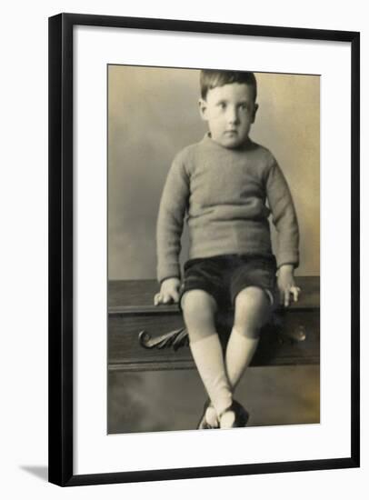 Portrait Photo of a Young Boy-null-Framed Photographic Print