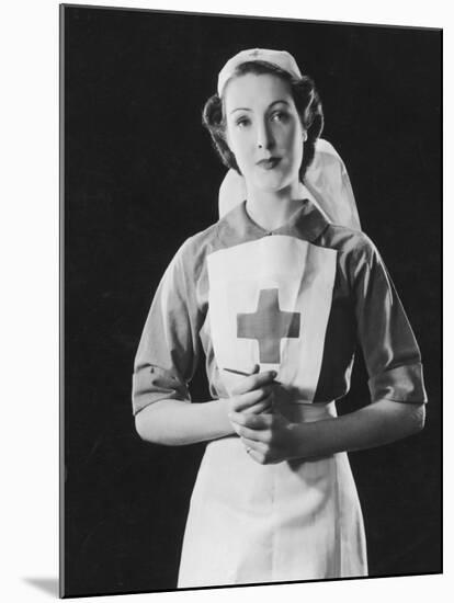 Portrait Photograph of a Rather Angelic Nurse with a Serene Face-null-Mounted Photographic Print