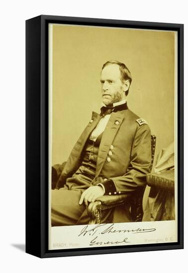Portrait Photograph of William Tecumseh Sherman-Mathew Brady-Framed Stretched Canvas
