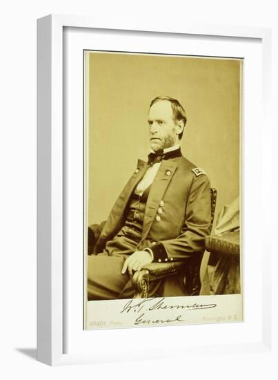 Portrait Photograph of William Tecumseh Sherman-Mathew Brady-Framed Photographic Print