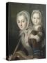 Portrait présumé de madame de Bourgogne et sa fille-null-Stretched Canvas