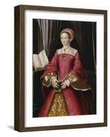 Portrait Print after Elizabeth Tudor-Hans Holbein the Younger-Framed Premium Giclee Print
