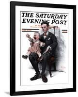 "Portrait" Saturday Evening Post Cover, July 9,1921-Norman Rockwell-Framed Giclee Print