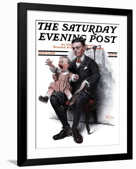 "Portrait" Saturday Evening Post Cover, July 9,1921-Norman Rockwell-Framed Giclee Print