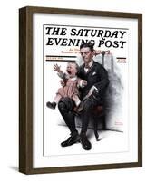 "Portrait" Saturday Evening Post Cover, July 9,1921-Norman Rockwell-Framed Giclee Print