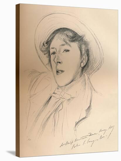 'Portrait sketch of Miss Violet Paget (Vernon Lee)', c1881-John Singer Sargent-Stretched Canvas