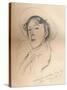 'Portrait sketch of Miss Violet Paget (Vernon Lee)', c1881-John Singer Sargent-Stretched Canvas