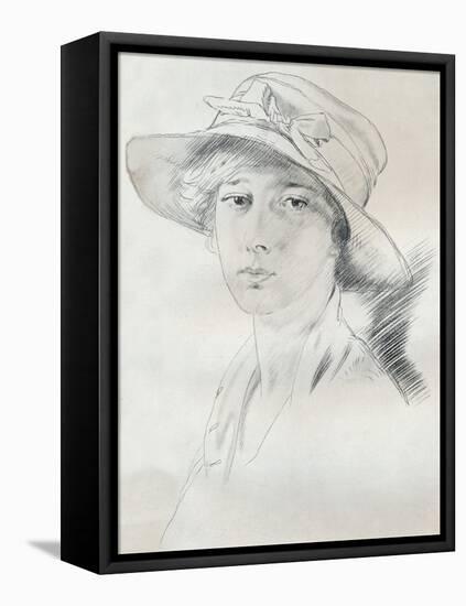 Portrait Study in Pencil, C20th Century (1932)-William Newenham Montague Orpen-Framed Stretched Canvas