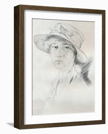 Portrait Study in Pencil, C20th Century (1932)-William Newenham Montague Orpen-Framed Giclee Print