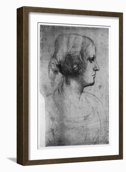 Portrait Study of a Young Girl's Head, 15th Century-Leonardo da Vinci-Framed Giclee Print