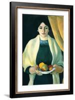 Portrait with Apples (Portrait of The Wife of The Artist)-Auguste Macke-Framed Art Print