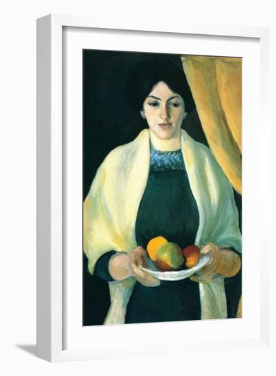 Portrait with Apples (Portrait of The Wife of The Artist)-Auguste Macke-Framed Art Print