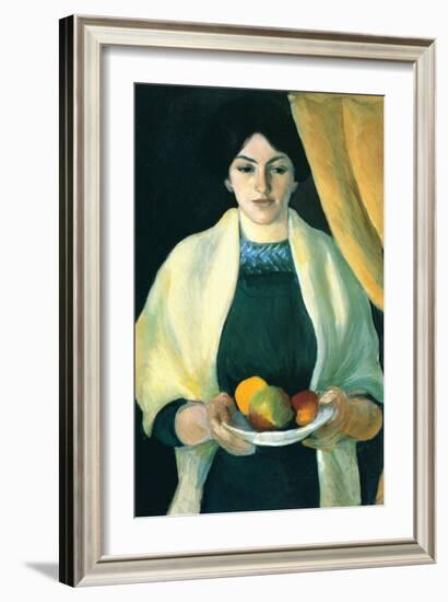 Portrait with Apples (Portrait of The Wife of The Artist)-Auguste Macke-Framed Art Print