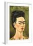 Portrait with Gold Dress-Frida Kahlo-Framed Premium Giclee Print