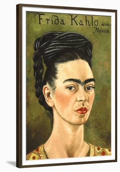 Portrait with Gold Dress-Frida Kahlo-Framed Premium Giclee Print