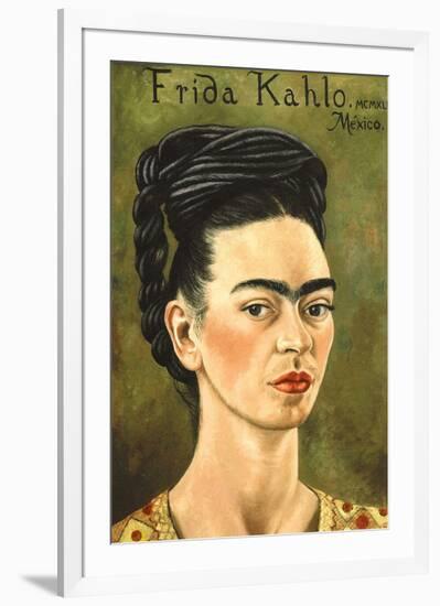 Portrait with Gold Dress-Frida Kahlo-Framed Premium Giclee Print