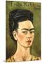 Portrait with Gold Dress-Frida Kahlo-Mounted Premium Giclee Print