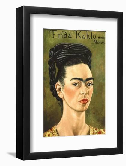 Portrait with Gold Dress-Frida Kahlo-Framed Art Print