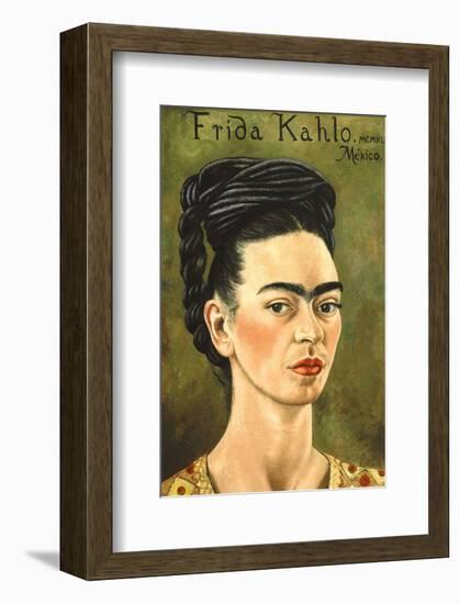 Portrait with Gold Dress-Frida Kahlo-Framed Art Print