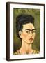 Portrait with Gold Dress-Frida Kahlo-Framed Art Print