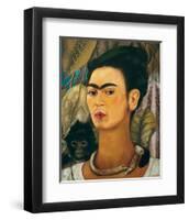 Portrait with Monkey1938-Frida Kahlo-Framed Premium Giclee Print