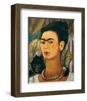 Portrait with Monkey1938-Frida Kahlo-Framed Premium Giclee Print