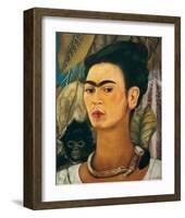 Portrait with Monkey1938-Frida Kahlo-Framed Art Print