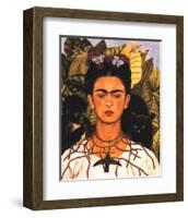 Portrait with Necklace-Frida Kahlo-Framed Art Print