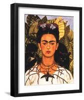 Portrait with Necklace-Frida Kahlo-Framed Art Print