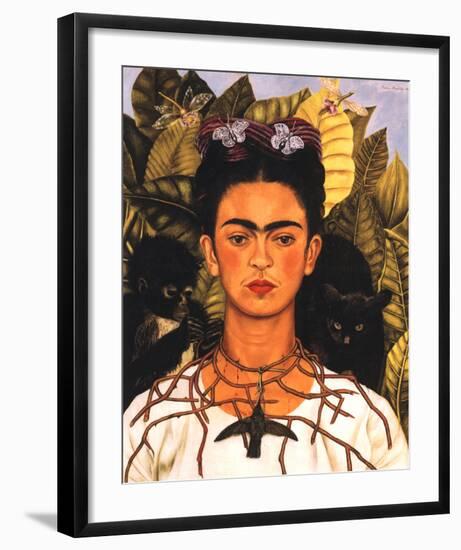 Portrait with Necklace-Frida Kahlo-Framed Art Print