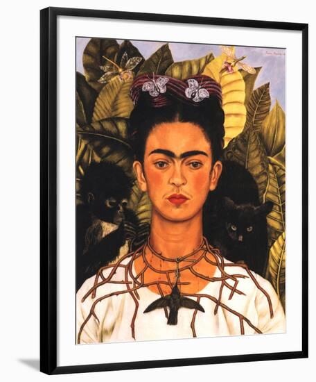 Portrait with Necklace-Frida Kahlo-Framed Art Print