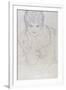 Portrait with Right Hand on Chin, Bildnes Von Vorne, c.1917-1918-Gustav Klimt-Framed Giclee Print