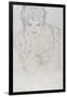 Portrait with Right Hand on Chin, Bildnes Von Vorne, c.1917-1918-Gustav Klimt-Framed Giclee Print