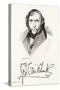 Portrait with Signature of Artist George Cruikshank-FW Pailthorpe-Stretched Canvas