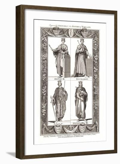 Portraits and Dresses of the Kings of England with Coats of Arms, 1784-null-Framed Giclee Print