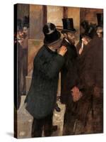 Portraits at the Stock Exchange-Edgar Degas-Stretched Canvas