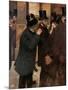 Portraits at the Stock Exchange-Edgar Degas-Mounted Art Print