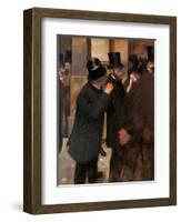 Portraits at the Stock Exchange-Edgar Degas-Framed Art Print