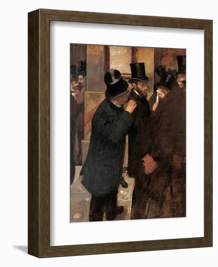 Portraits at the Stock Exchange-Edgar Degas-Framed Art Print