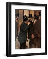 Portraits at the Stock Exchange-Edgar Degas-Framed Art Print