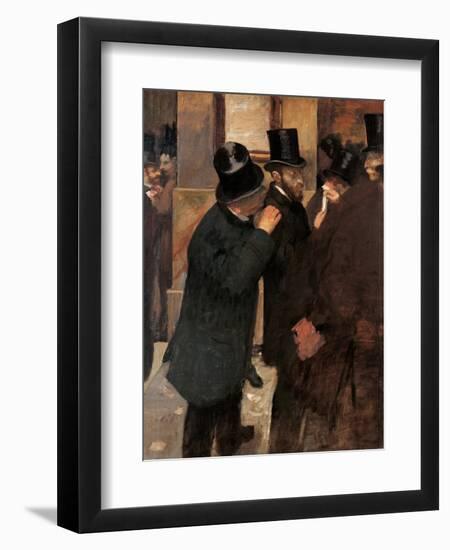 Portraits at the Stock Exchange-Edgar Degas-Framed Art Print