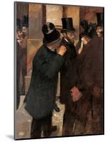 Portraits at the Stock Exchange-Edgar Degas-Mounted Art Print