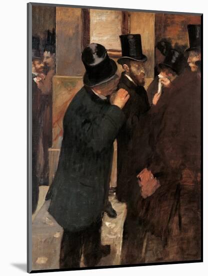 Portraits at the Stock Exchange-Edgar Degas-Mounted Art Print