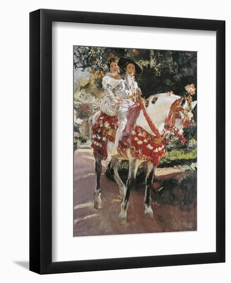 Portraits of Elena and Maria Wearing Old Valencian Dresses-Joaquín Sorolla y Bastida-Framed Art Print